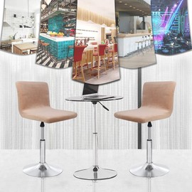 SONNACH Velvet Bar Stool Seat Covers, Square Barstool Covers Slipcovers,Counter Height Chair Covers (2, Khaki)