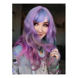 China Peluca Morado Rosa Claro Pastel 70cm Cosplay Anime Disfraz