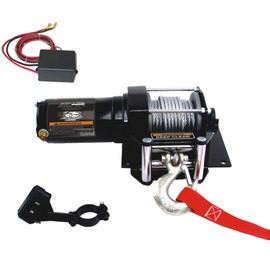 BULLDOG Winch 15002 Winch (3000lb ATV with Mini-Rocker Switch, Mounting Channel, Roller Fairlead, 40 ft. Wire Rope)