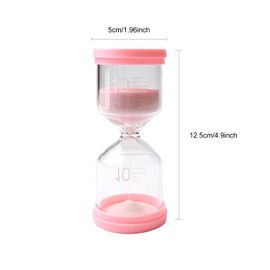 Homoji Solar Luminous Hourglass Timer Sand Clock Crafts Glass Decoration, 10 Minutes /15 Minutes /30 Minutes for Living Room Office Home Decoration (Pink-10 mins)