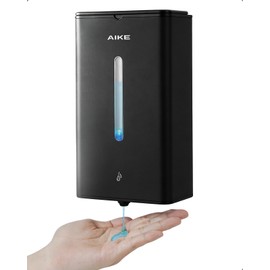 AIKE - Dispensador de jabón automático de alta capacidad, 1000 ml, dispensador de jabón líquido comercial para montaje en pared, color negro mate, mod