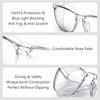 Stylish Safety Glasses, Clear Anti-Fog Safety Goggles with Blue Light