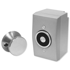 Seco-Larm DH-151SQ Magnetic Door Holder, Surface-Mount, Adjustable Armature Plate, 33-lb Holding Force, Cast Aluminum Faceplate, Built-in Voltage Spike Suppressor, Low Profile Design
