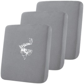 Smiry Waterproof Couch Cushion Covers, Stretch Jacquard Sofa Covers Washable, Thick Sofa Cushion Covers Furniture Protector with Elastic Bottom for Pets, Kids (3 Pack, Light Grey)