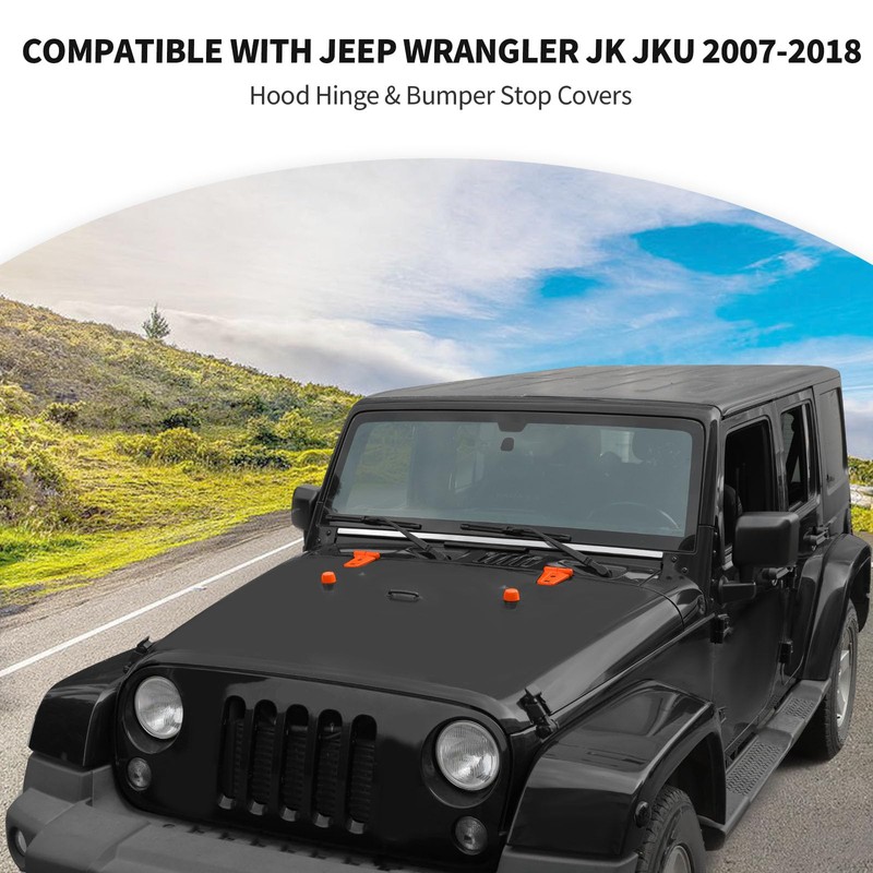 JeCar JK Hood Hinge & Bumper Stop Covers Exterior Accessories