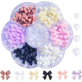 Colorful Bow-Knot Nail Stud Rhinestones Crystal, 3D Bows Nail Charm Colorful Bowknot Nail Charm Set for Acrylic Nails Design DIY Decoration Jewel Stones Nail Art Rhinestones