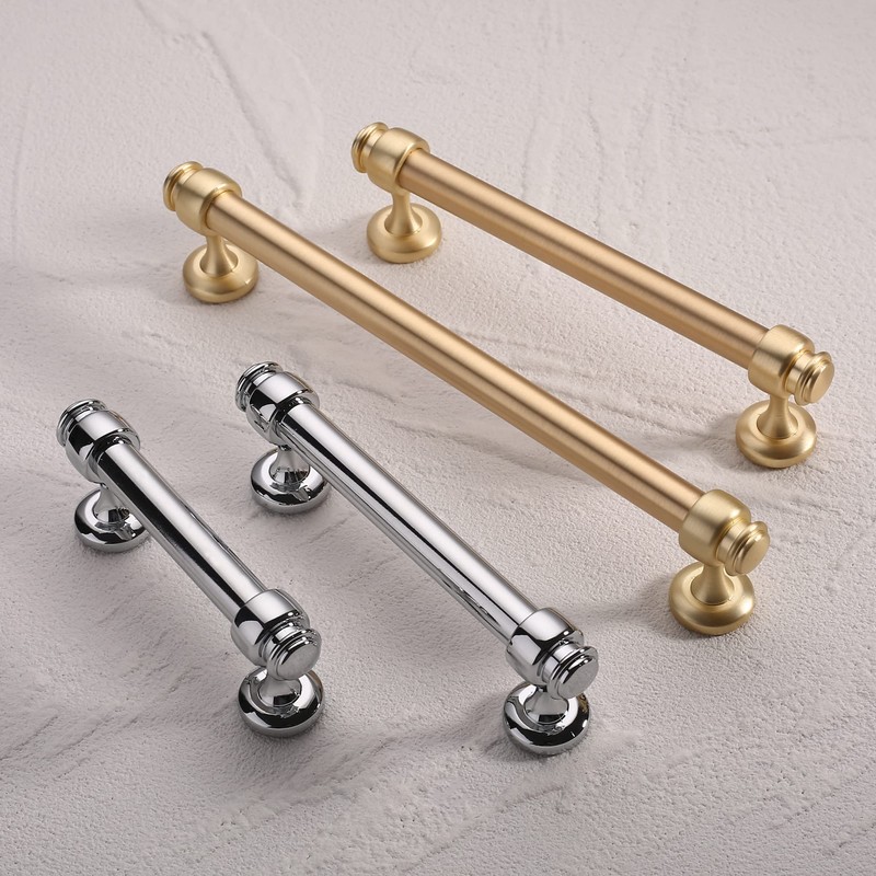 Alzassbg 10 Pack Polished Chrome Cabinet Pulls, 4 Inch(102mm) Hole