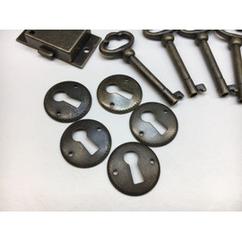 Tools and Replacement for Clock. Cabinet Front Door Lock and Key Set of 5 in Antique Finish