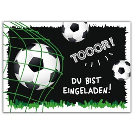 8 Invitation Cards for Children's Birthday Boys Football