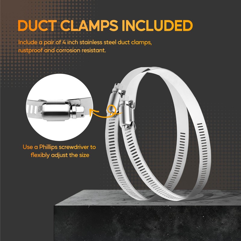 HealSmart 4" 16 Ft Aluminum Ducting Flexible, Heavy-Duty Four-Layer Protection