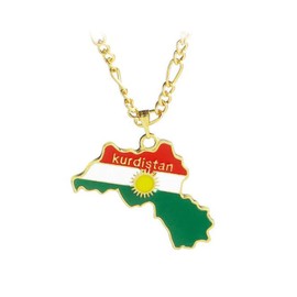 Kurdistan Region Map Pendant Necklaces Kurdish Gold Color Kurdistan Jewelry Pendant Necklace For Women Men Enamel Pendant Necklace Flag Region Map Kurdish Chain Jewelry
