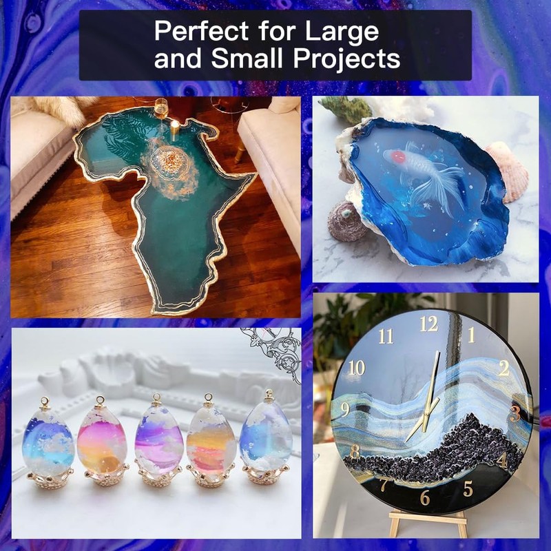 GRLELOU Epoxy Resin 17OZ, Crystal Clear Epoxy Resin Kit, Not
