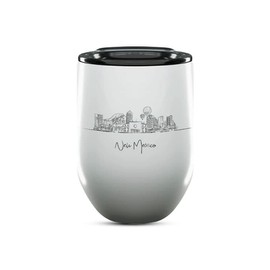 State of New Mexico The Land of Enchantment Gifts and Souvenirs - 12 Oz Insulated Wine Tumbler with Lid - NM College Graduation Gifts - Unique Drinkware - KS Long Distance Gifts for Her