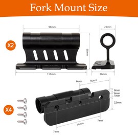 2 Pairs Aluminium Alloy Bicycle Fork Mount, Car Bicycle Roof Rack Fork Mount Quick Release for 5/12/15 x 100 mm 15 x 110 mm