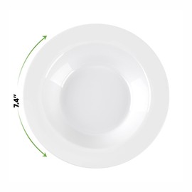 SETUP [12 oz. - 50 Piece White Plastic Bowls, Disposable Plastic Soup Bowls - Premium Heavy-Duty Dessert Bowls for Wedding, Party and All Occasions