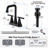 Matte Black Bathroom Sink Faucet, Hurran 4 inch Bathroom Faucets