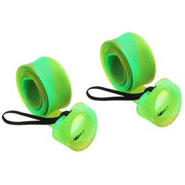 PATIKIL 75" Rod Sock 2 Pcs Fishing Rod Sleeve Cover Braided Pole Protector Gloves for Spinning Fishing Rod Fly Rod Ice Rod Casting Rod Green Gold Color