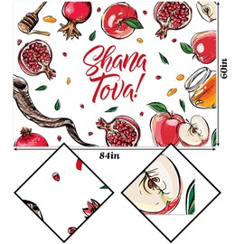 Hafangry Shana Tova Tablecloth Rosh Hashanah Jewish New Year Holiday Party Decor High Holy Day Decorations Kitchen Dinning Room Home Table Cover