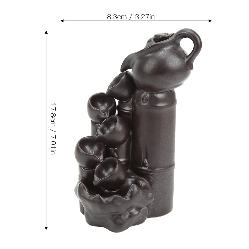 Waterfall Incense Burner Teapot Design Serene Ambience Relieve Anxiety Aid