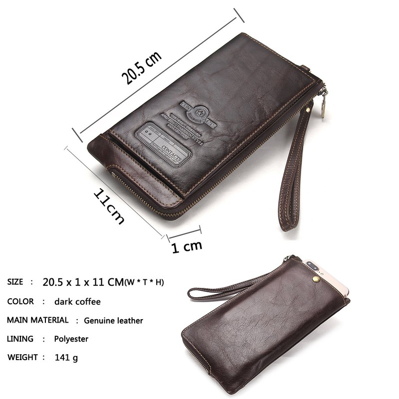 Contacts Frauen Echtes Leder RFID Blocking Card Münzhalter Kupplung Brieftasche