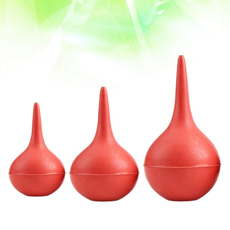 HEALLILY 3 Pieces Rubber Crimp Ear Syringe Ball Laboratory Tool