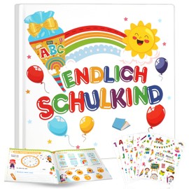 DPKOW Endlich Schulkind Guest Book First Day of School Memory Album for First Day of School Gifts for First Day of School Gift for School Child 2025 Girls and Boys School Cone Filling - 72 Pages