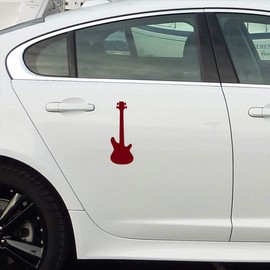 ANGDEST Bass Guitar Silhouette (Burgundy) (Set of 2) Premium Waterproof Vinyl Decal Stickers for Laptop Phone Accessory Helmet Car Window Bumper Mug Tuber Cup Door Wall Decoration