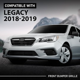 G-PLUS Front Bumper Grille Grill Assembly Black Shell Silver Insert Compatible with Subaru Legacy 2018-2019 91121AL19A