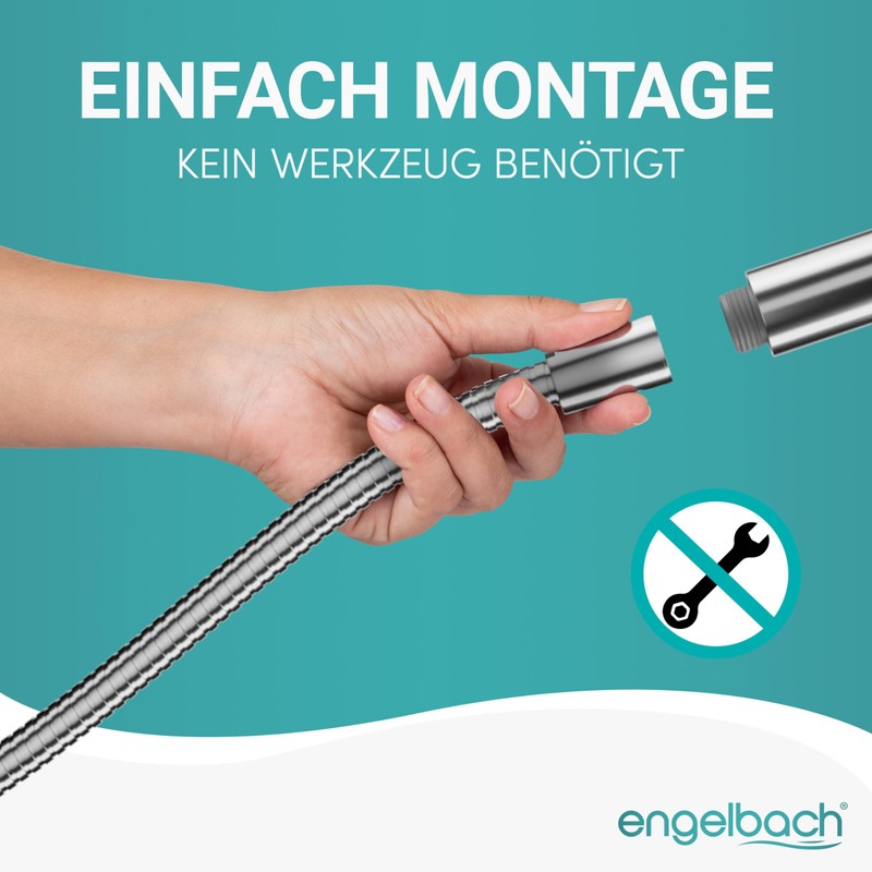 Engelbach® Shower Hose 1.5 m Stainless Steel - Shower Hose