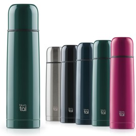 Blumtal Eifel Stainless Steel, Leak-Proof Thermos Flask with Drinking Cup for On the Go, Insulation of Warm Beverages, 500 ml, Dark Green