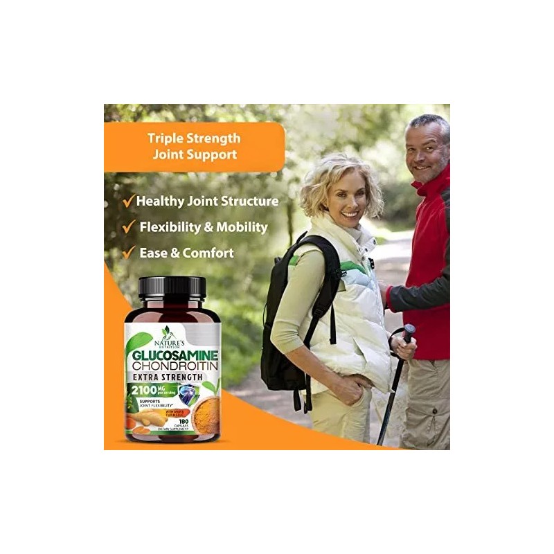Nature's Nutrition Glucosamine Chondroitin Tumeric MSM Triple Strength Joint Support
