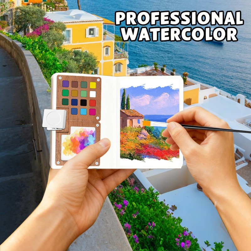 Mini Watercolor Travel Set, 12 Colors