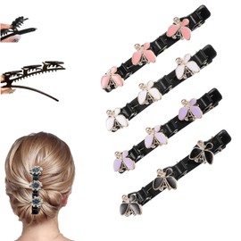 STAFANIE Sparkling crystal stone braided hair clips Braided hair clips for women Braided Hair Clips for Ladies and Girls (G-4Pcs)