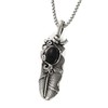 Jeem Feather Necklace Indian Jewelry Pendant Native American Series, Stainless