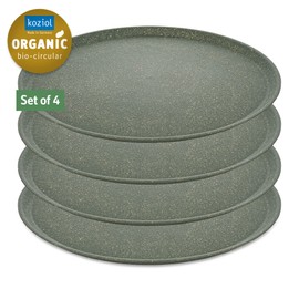 CONNECT Plate 25.5cm Ash Gray Set of 4 KOZIOL Koziol Germany Outdoor Products Plastic Tableware Recycled Recycled Material Durable Party Camping Glamping BPA Free Eco Sustainable Natural Material Earth Friendly Dinnerware Gift Kitchen Tableware