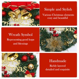 WBYNB Christmas Wreath for Front Door, Door Wreath Christmas Decoration, Artificial Christmas Wreath, for Front Door, Wall, Tree Decoration, Christmas Party, Shopping Centres, Shop Window (30 cm)