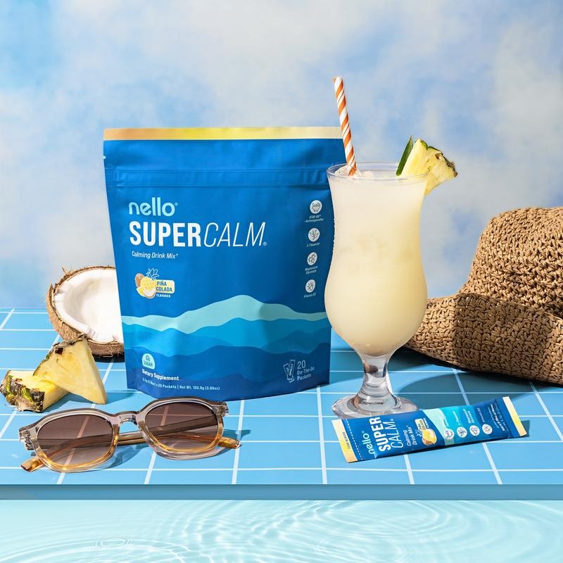 Supercalm Travel Packets Bundle (2-Pack):Calming Drink Mix with KSM-66 Ashwagandha,