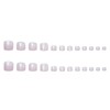 24 Pcs Light Purple Toenail Nail Tips 3D Decoration Glitter