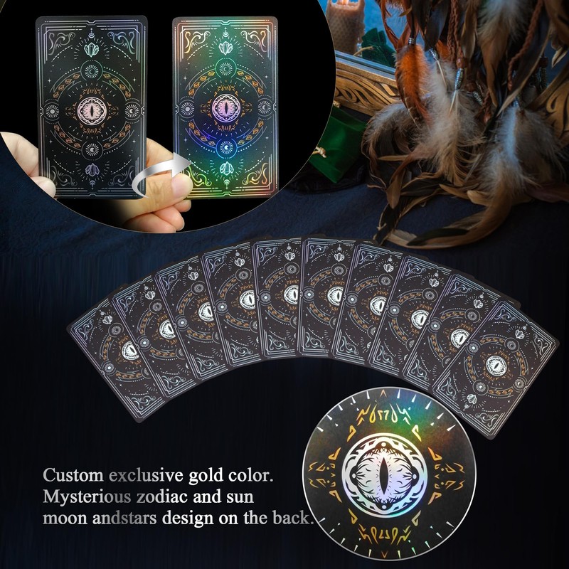WJPC Silver Foil Edge Tarot Cards with Guide Book Set&Gift