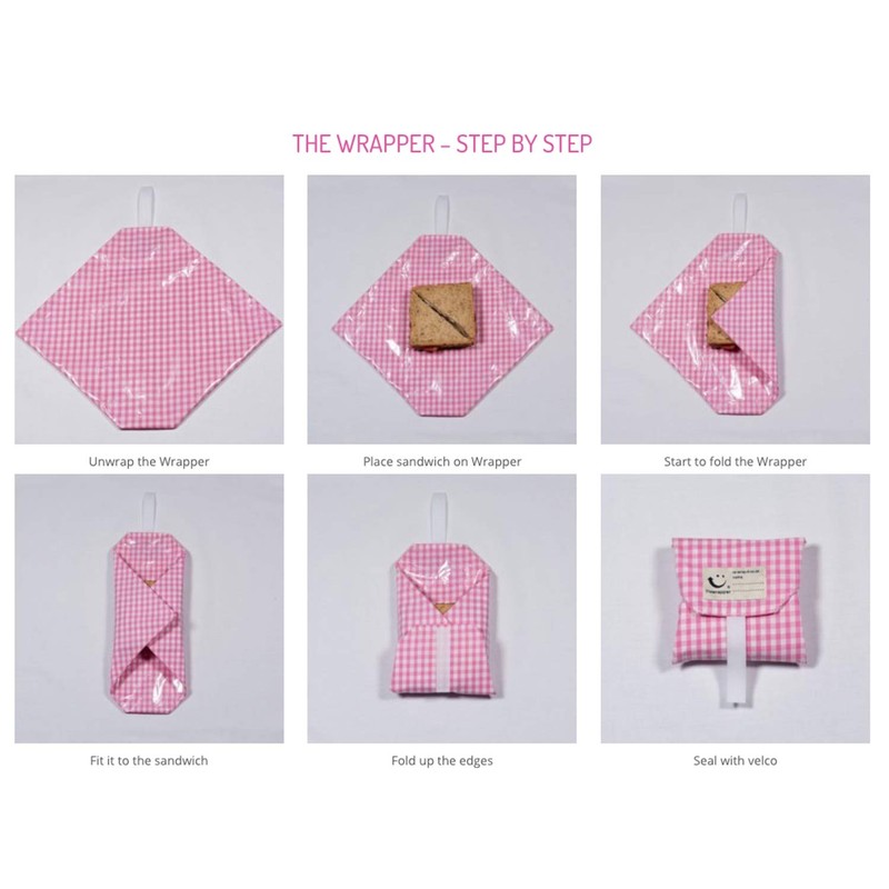 the Wrapper, Re Wrap It Sandwich Bags, Green with White