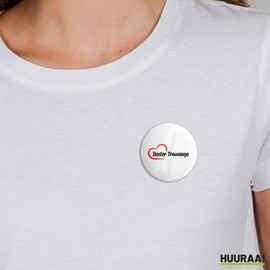 Huuraa Button Best Man Heart Badge with Motif for Your Favourite People Gift Idea for Friends and Family, Metal