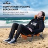 Tisetrail Low Profile Beach Chairs Set of 2 with Cup