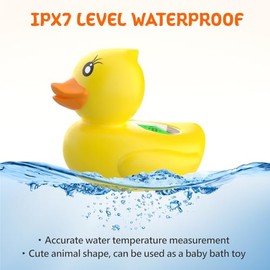 Termómetro de baño para bebé, termómetros digitales de temperatura del agua con retroiluminación de 3 colores y advertencia de temperatura, termómetros de tubo de baño de seguridad, juguete flotante