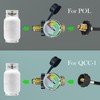 100 Ib Propane Tank Adapter with Gauge Connector, Universal Propane