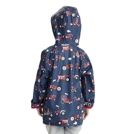 Hatley Boys' Little Printed Raincoats, Red Farm Tractors, 3 Years