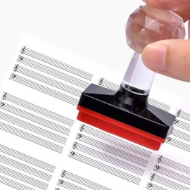 Five-Line Music Staff Stamp with Treble & Bass Clef – Self-Inking & Pre-Inked – Musical Notation Stamp for Teachers & Students - Black Ink