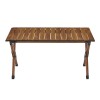 Durable Folding Aluminum Alloy Roll-up Rectangular Outdoor Tablecolor: Brown, size: