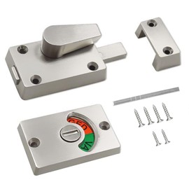 1Pack Latch Indicating Lock,Silver Latch Indicator Bolt,Privacy Partition Indicator Lock with Occupancy Indicator,Toilet Public Toilet Bathroom Stall Door Latch Lock