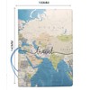Brown World Map Passport Holder with Card Case - PVC