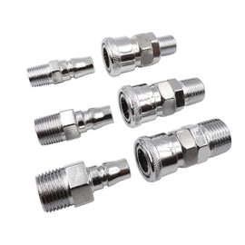LBY Air Coupler and Plug Kit, Industrial Type C Air Hose Fittings, Compressor Pneumatic Connector, SM20/30/40 + PM20/30/40 Quick-Connect Accessories Kit, Pack of 6
